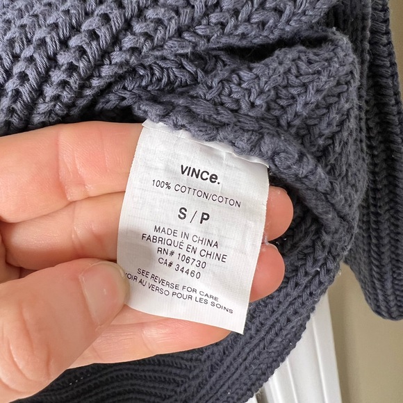 Vince Charcoal Cotton Knit Slouchy Sweater - Picture 4 of 6